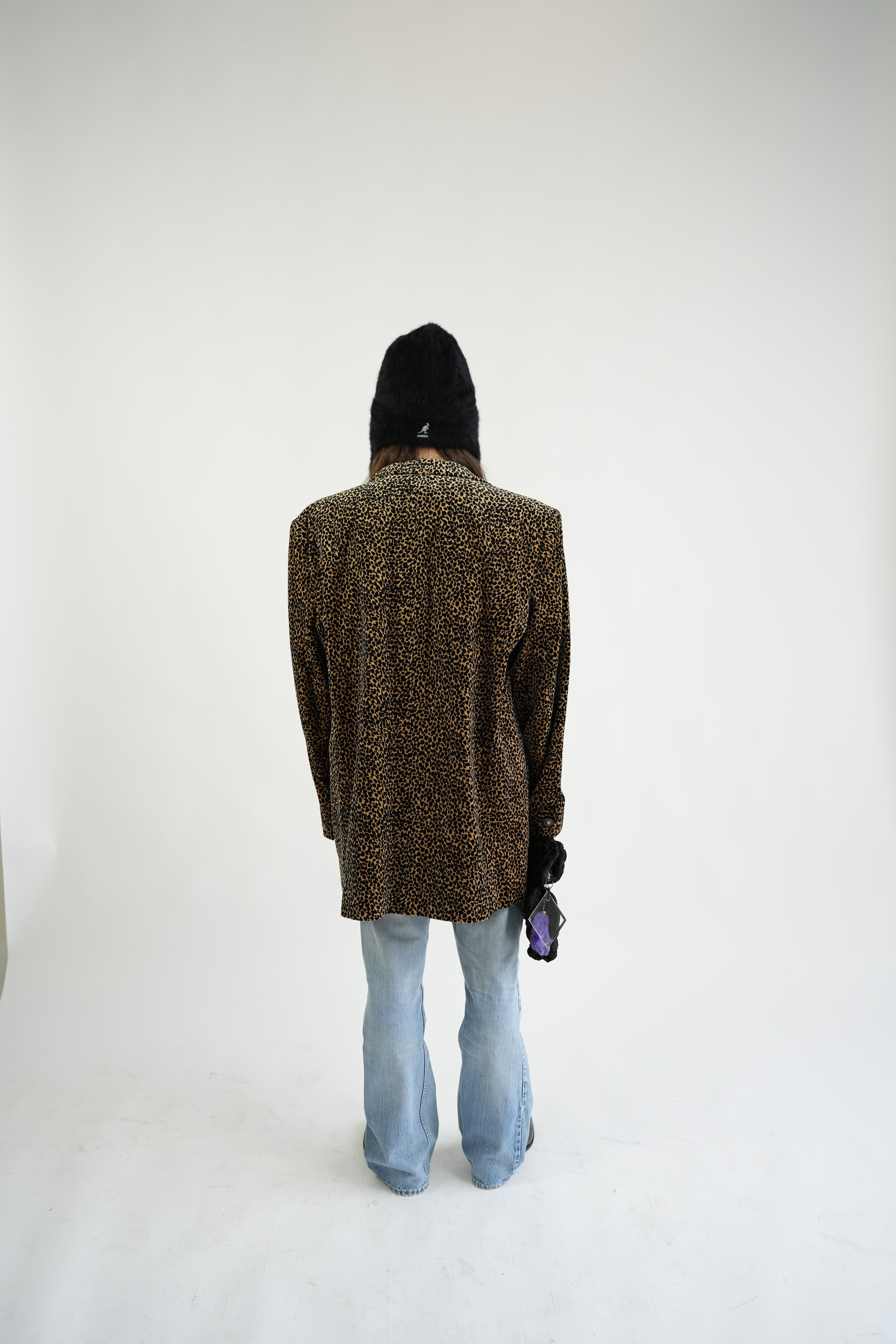 1990s MILLENIA Leopard Patterned Velour Tailored Jacket