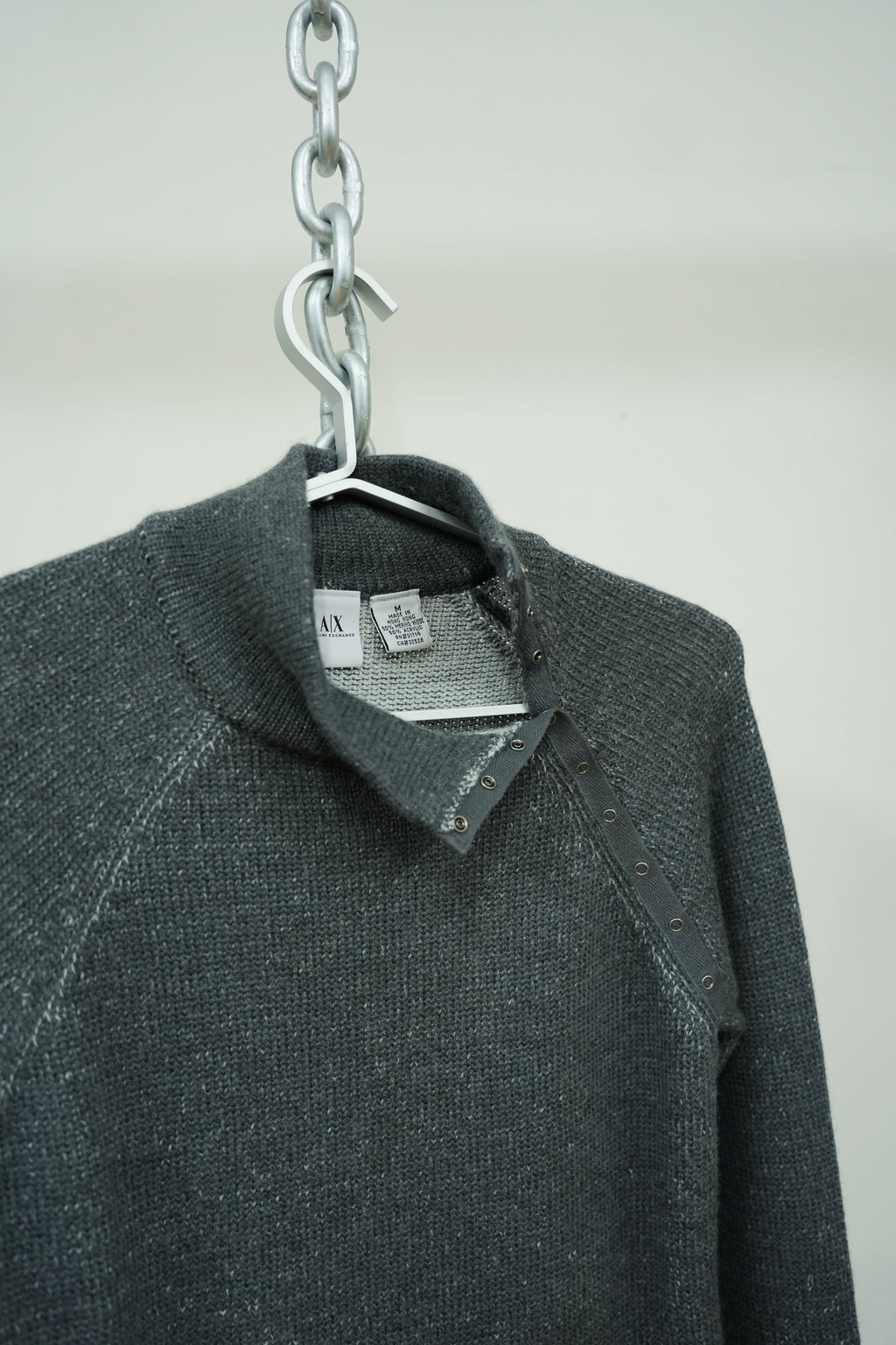Early 2000s Armani Exchange shoulder snap knit