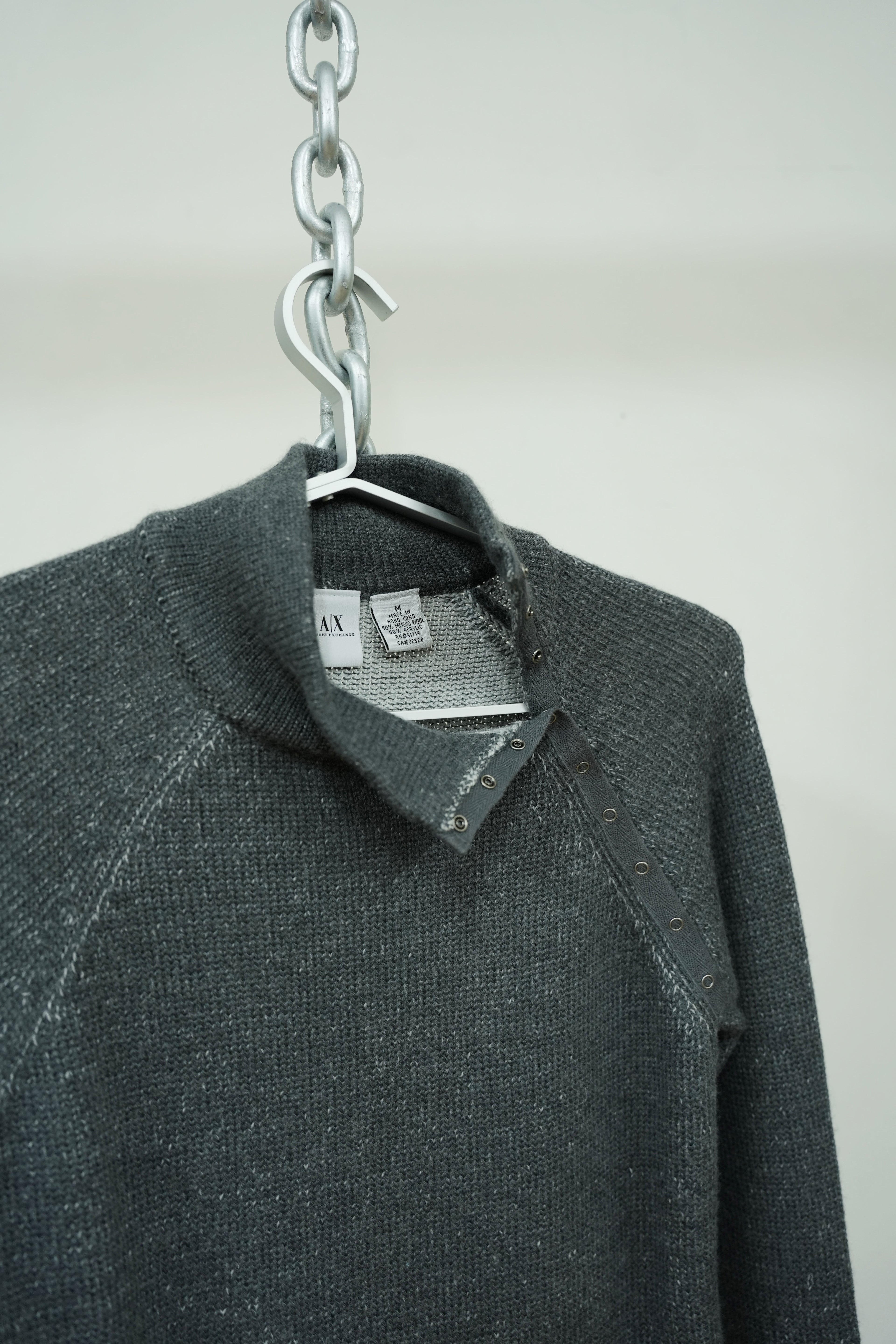 Early 2000s Armani Exchange shoulder snap knit