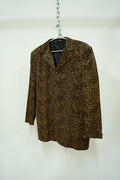1990s MILLENIA Leopard Patterned Velour Tailored Jacket