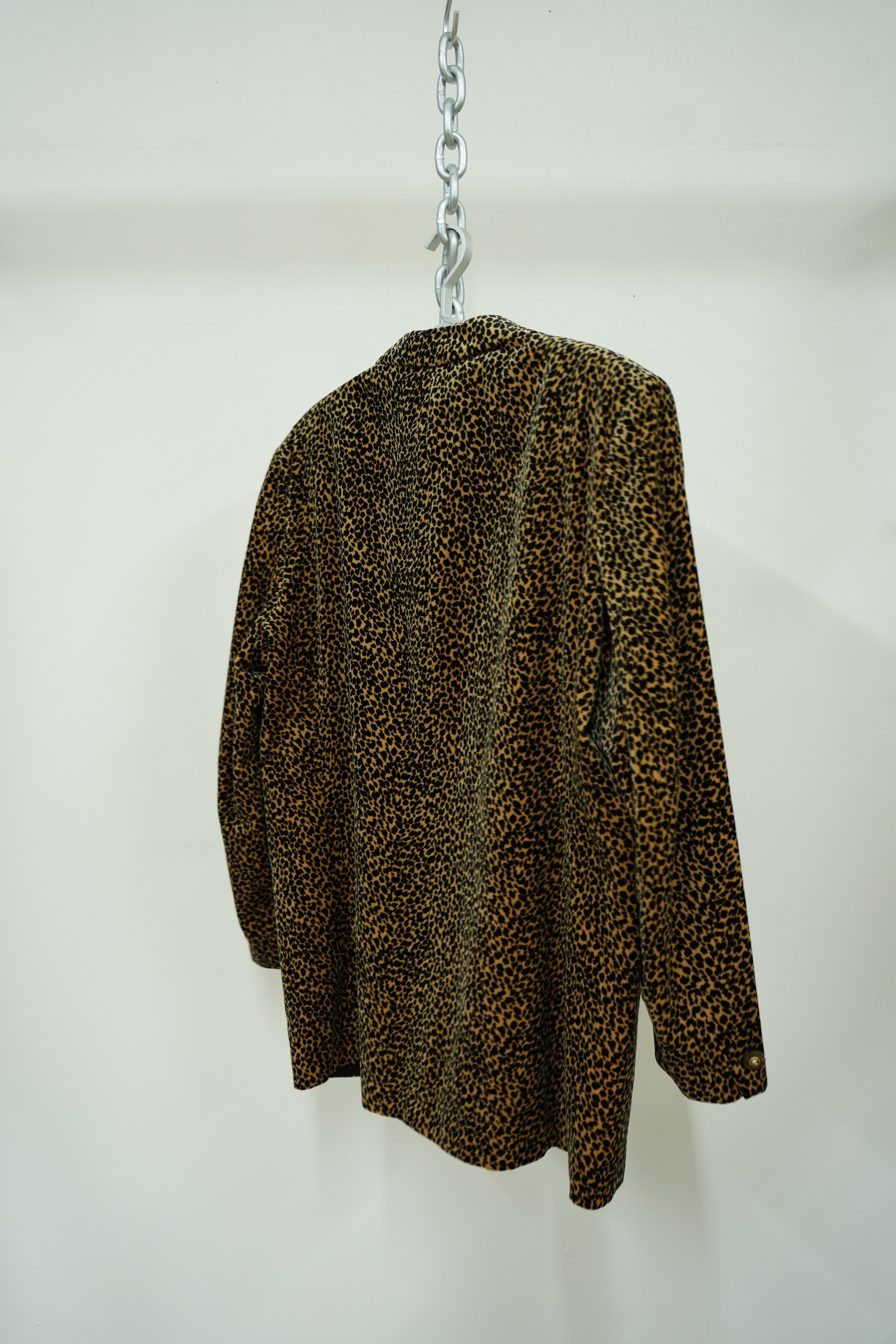1990s MILLENIA Leopard Patterned Velour Tailored Jacket
