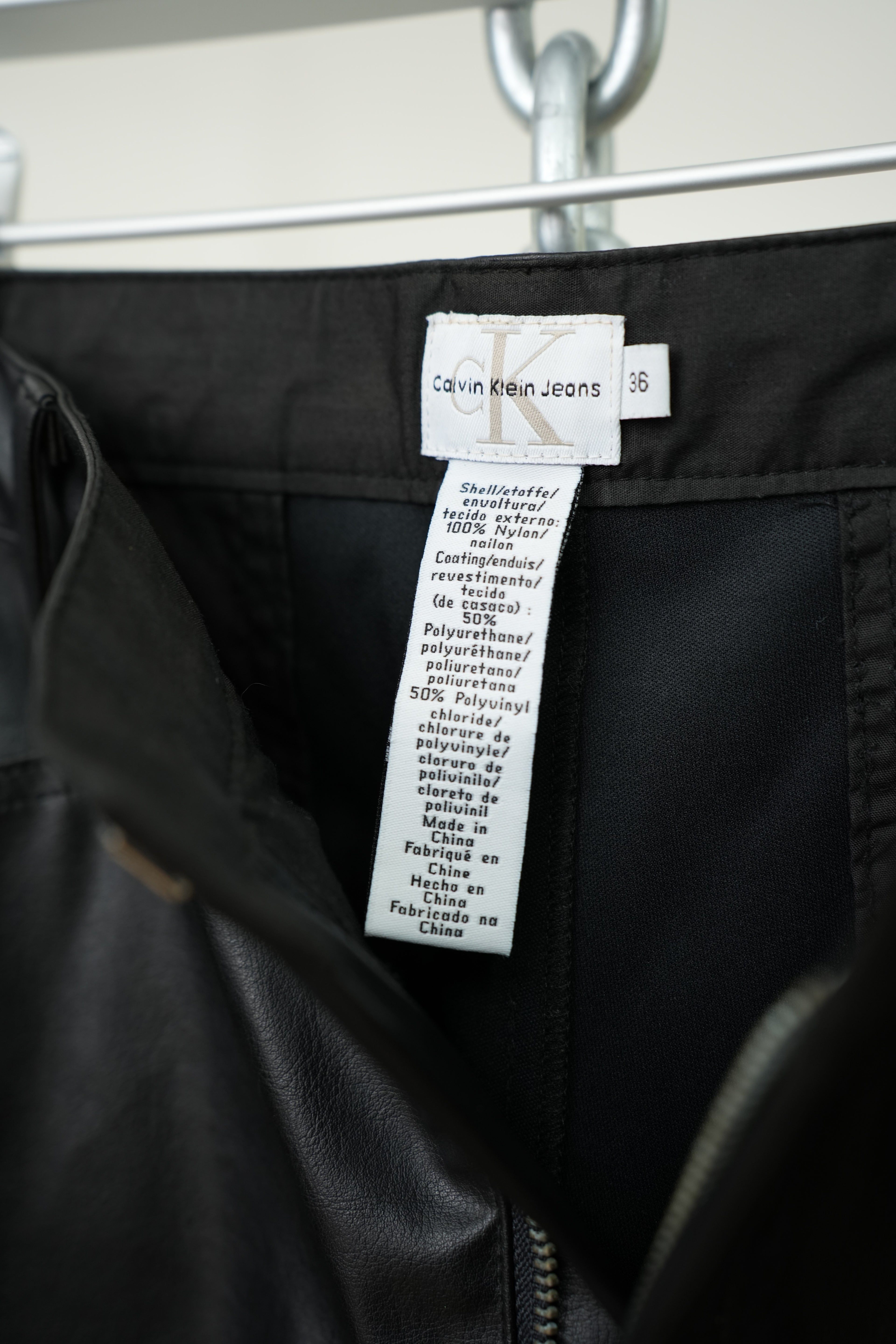 1990s Calvin Klein jeans Vegan Leather Pants