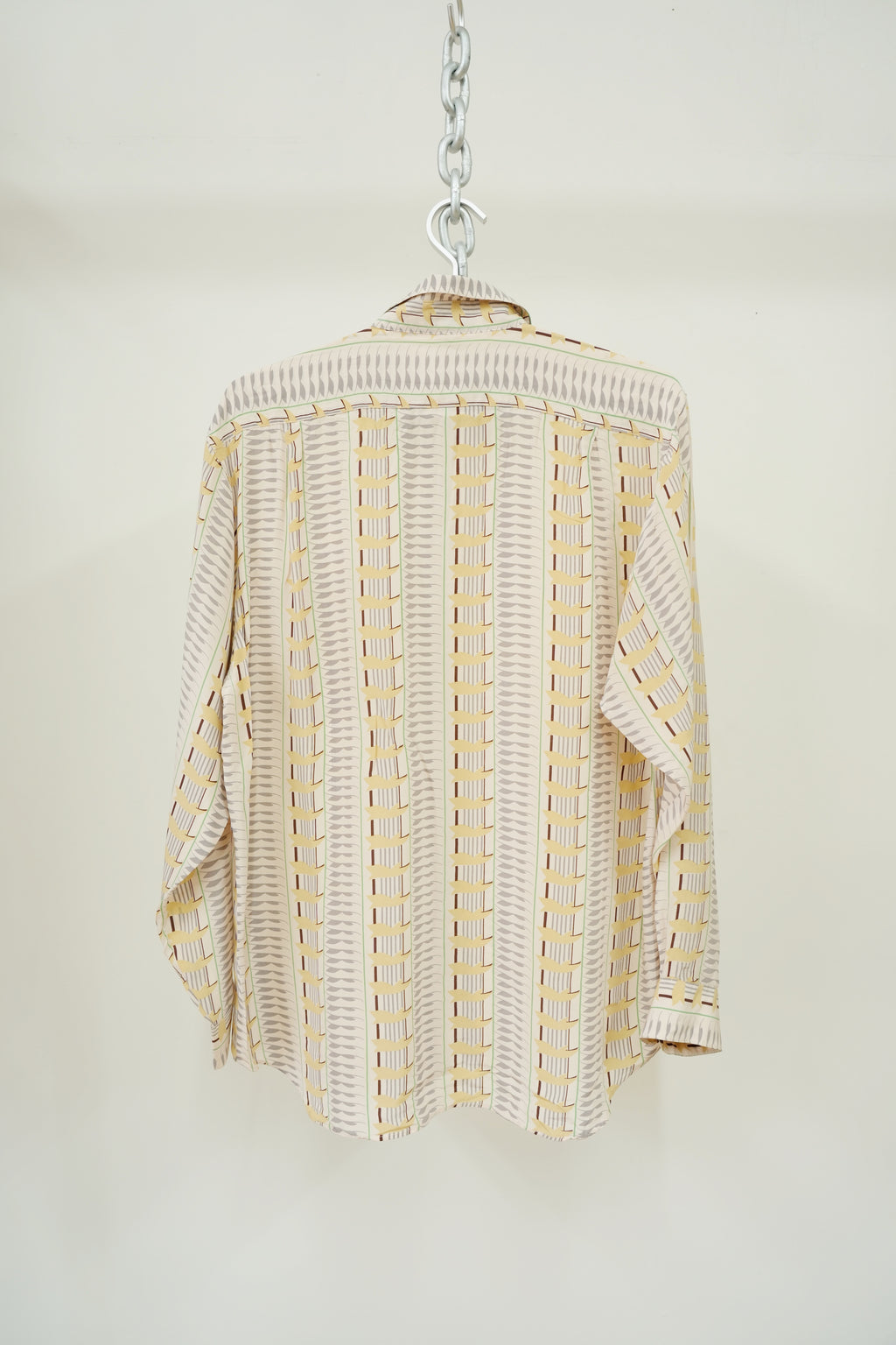 1980s BOCCI Geometric Stripe Pattern Shirt
