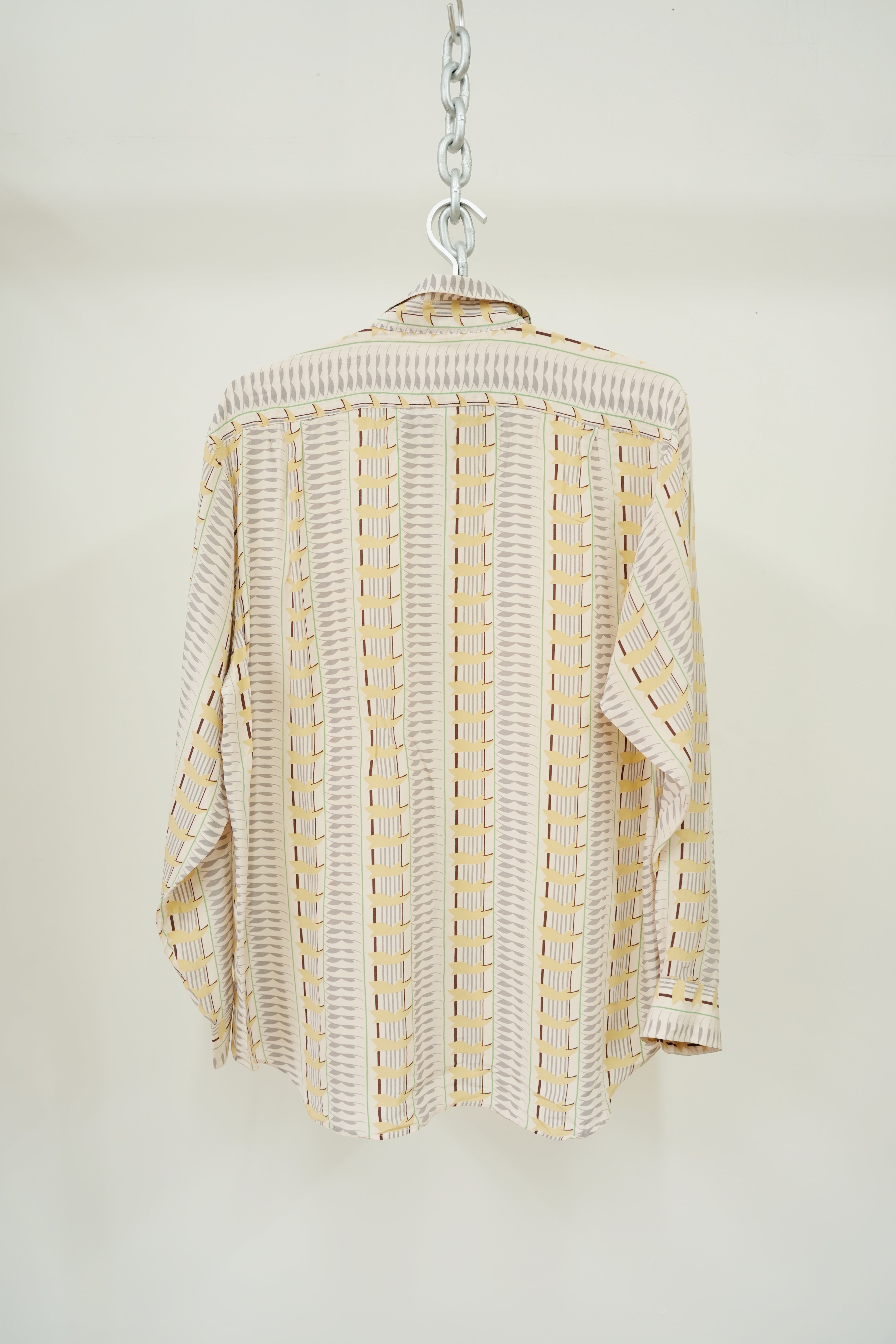 1980s BOCCI Geometric Stripe Pattern Shirt